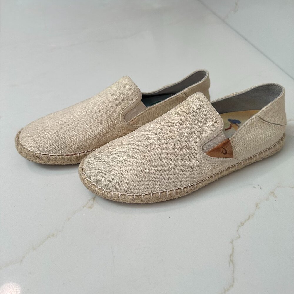 OLUKAI Kaula Pa'a Kapa Espadrille with collapsable heel,  size 8.0